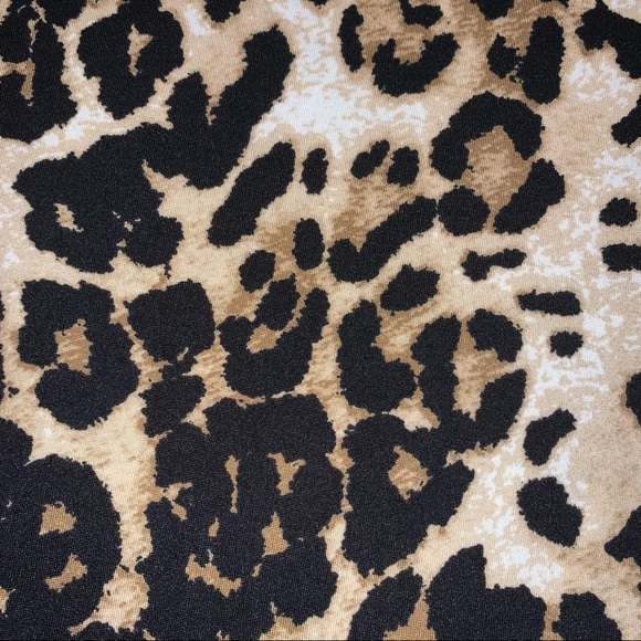 Gaze L tan animal print asymmetrical stretch top - Picture 10 of 12